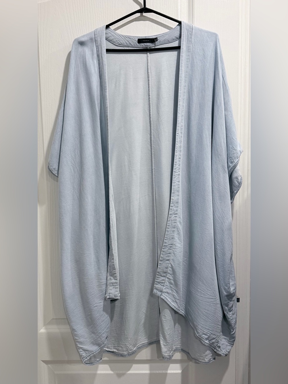 Talula Light Blue Open-Front Kimono Shirt